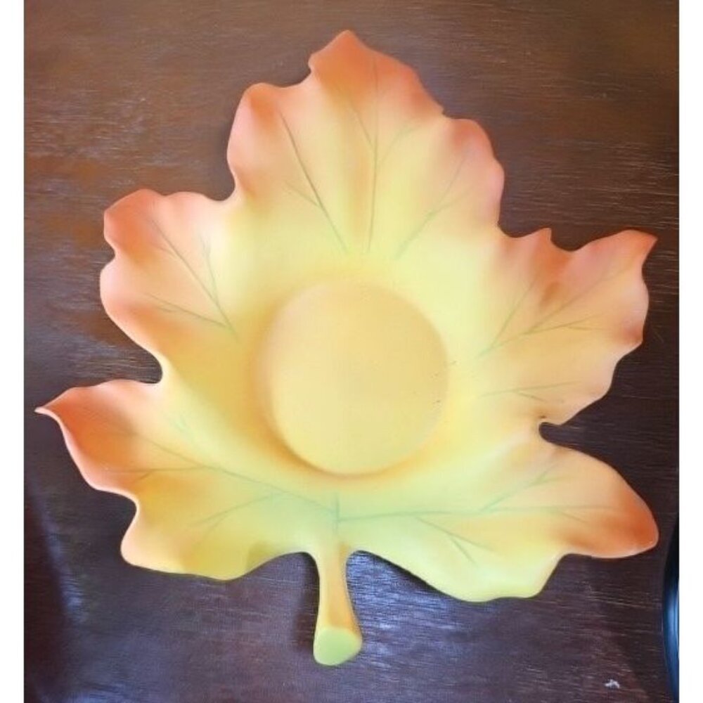 PartyLite Whispering Leaves REPLACEMENT TeaLight Holder ORANGE YELLOW MAPLE LEAF